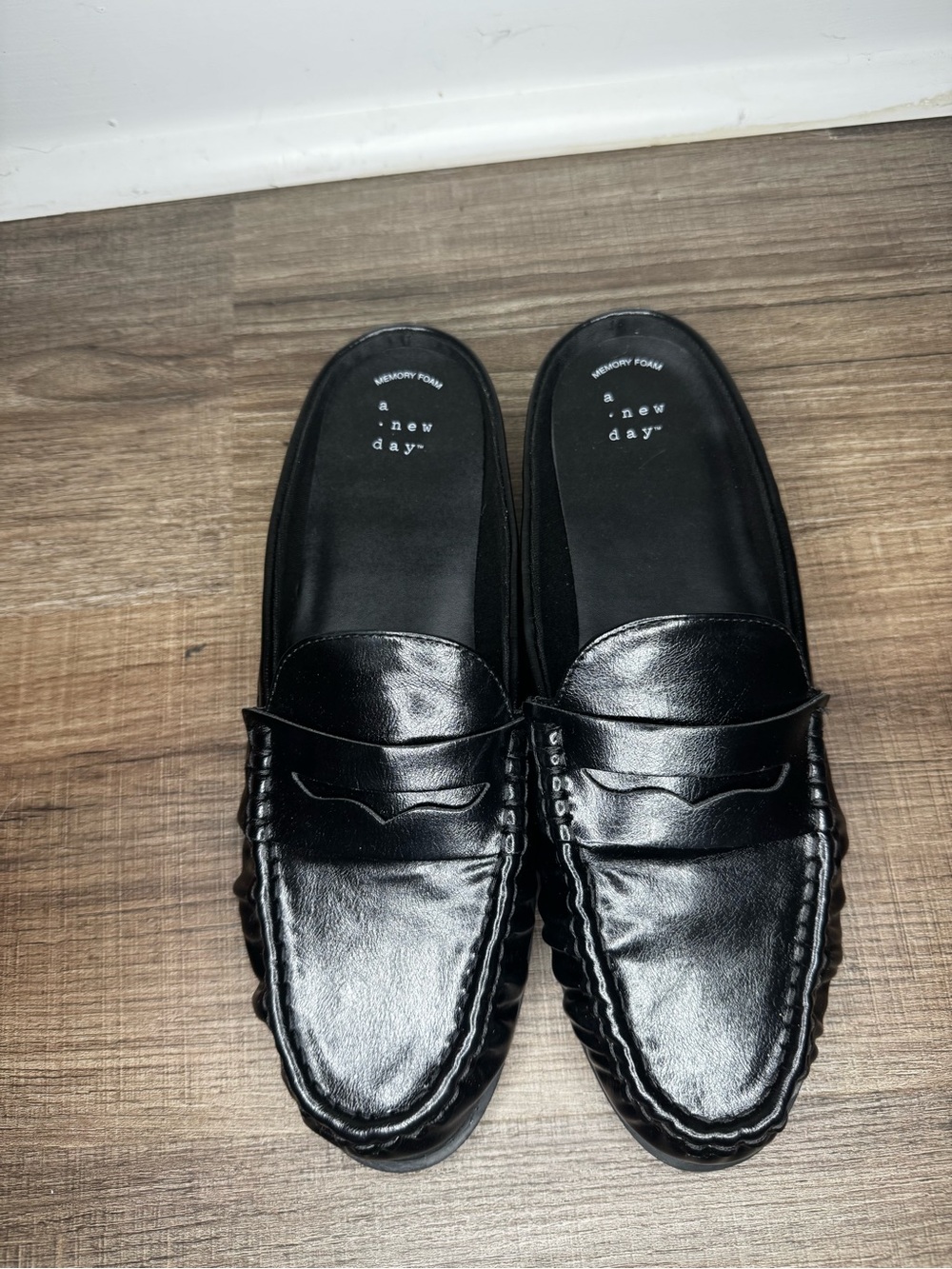 a new day Black Penny Loafers WORN ONCE
